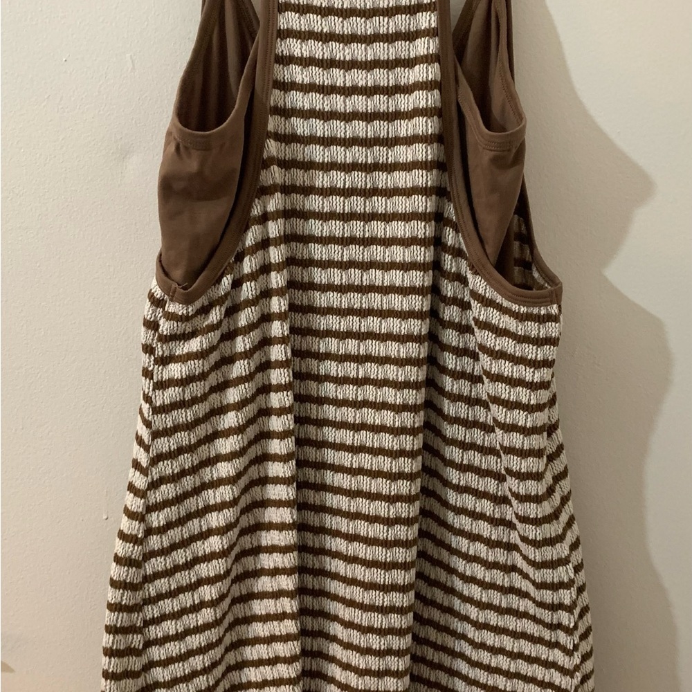 Women’s Striped Brown and Cream Women's Shorts Romper/Jumper size medium - Picture 5 of 10